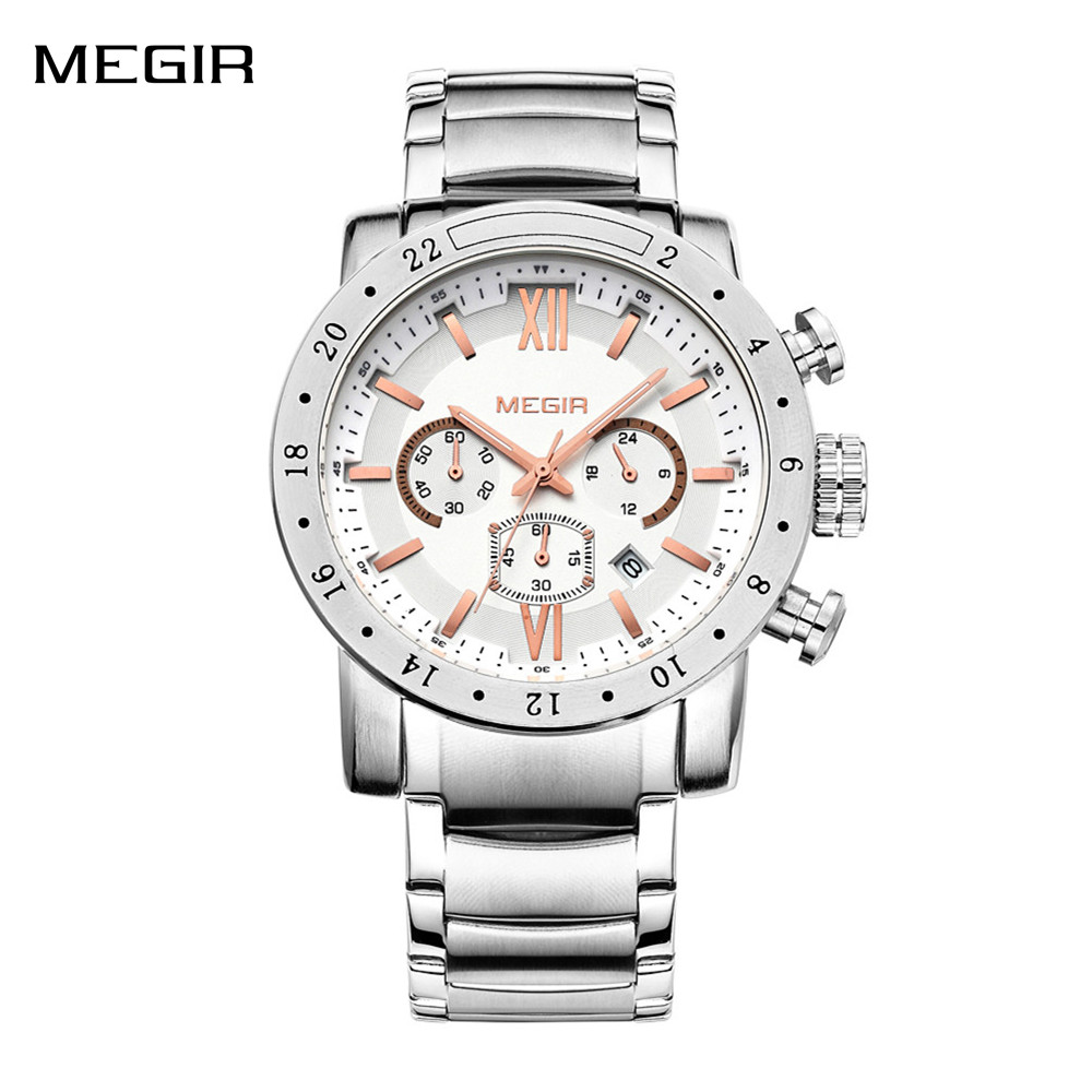 Smartwatch Watches For Men Digital - Relojes MEGIR informales de acero inoxidable