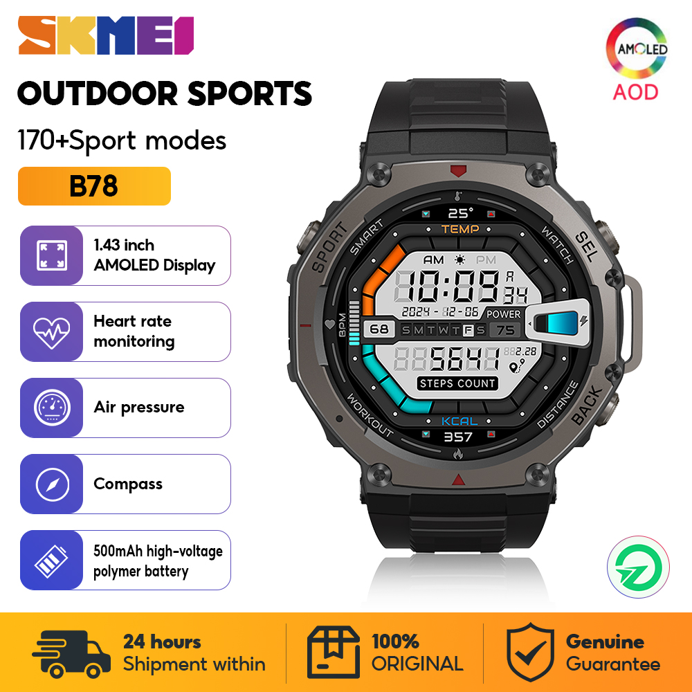 Smartwatch Watches For Men Digital - Relojes inteligentes deportivos militares SKMEI para