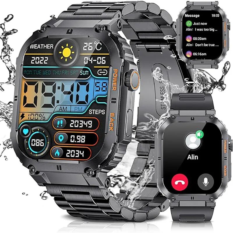 Smartwatch Watches For Men Digital - LIGE-Reloj inteligente deportivo para Hombre, accesorio