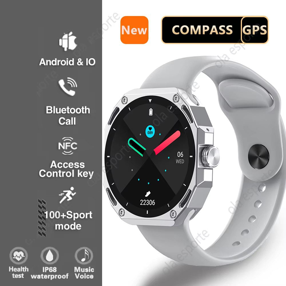Hybrid Smartwatch - Reloj inteligente hombres mujeres 1,52 