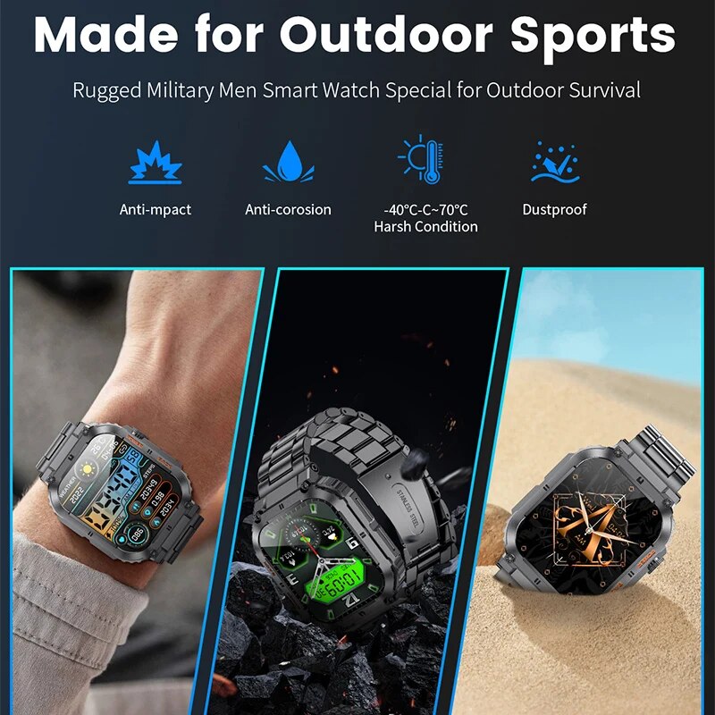 LIGE-Reloj inteligente deporti - Smartwatch Watches For Men Digital reseña y precio